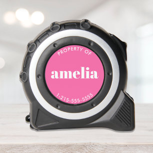 Modernes Personalisiertes Hot Pink Maßband