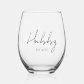 Modernes Personalisiertes Hubby Weinglas Ohne Stiel (Vorderseite)