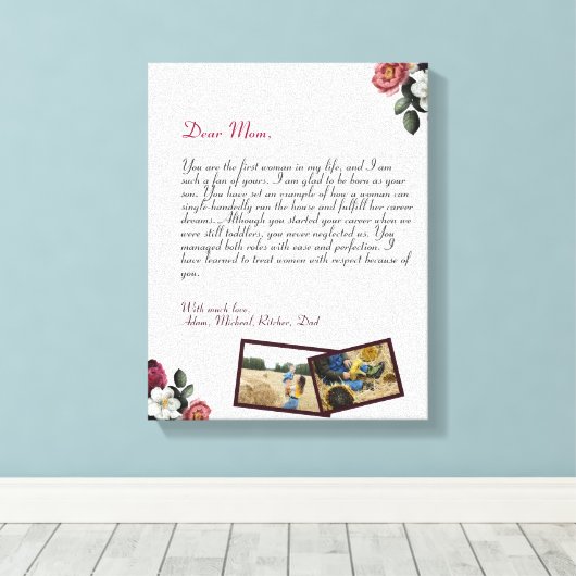 Modernes Personalisiertes Liebe Beleg Handgeschrie Leinwanddruck (Insitu (Holzboden))