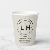 Modernes Personalisiertes Logo-Geschäft Pappbecher (Rückseite)