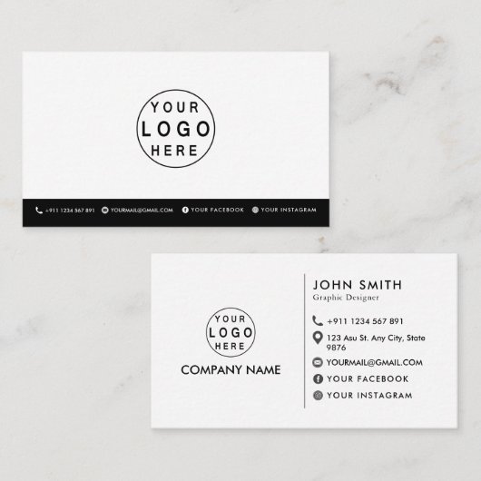 modernes personalisiertes Logo minimalistisch für Visitenkarte (Vorne/Hinten)