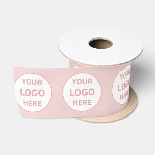 Modernes personalisiertes Logo Rosa Satinband