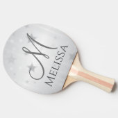 Modernes Personalisiertes Minimalistisches Silber  Tischtennis Schläger (Seitenansicht)