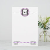 Modernes personalisiertes mit Monogramm Briefpapier (Stehend Vorderseite)