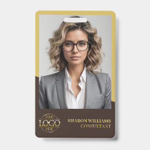 Modernes personalisiertes Mitarbeiterfoto Firmenlo Ausweis