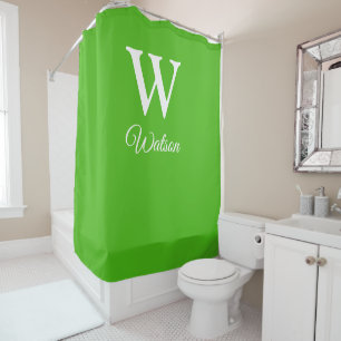 Modernes Personalisiertes Monogram Kelly Green Duschvorhang