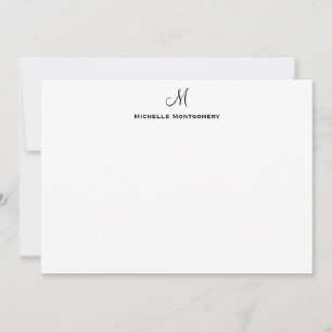 Modernes Personalisiertes Monogram Script-Stationi Mitteilungskarte
