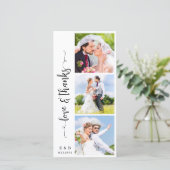 Modernes Personalisiertes Monogramm 3 Foto Dankeskarte (Stehend Vorderseite)