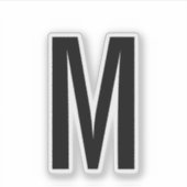 Modernes Personalisiertes Monogramm Aufkleber (Vorderseite)