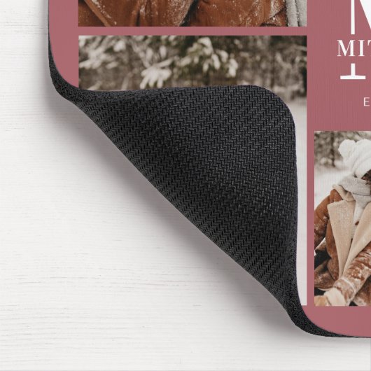 Modernes Personalisiertes Monogramm-Collage Rosa Mousepad (Ecke)