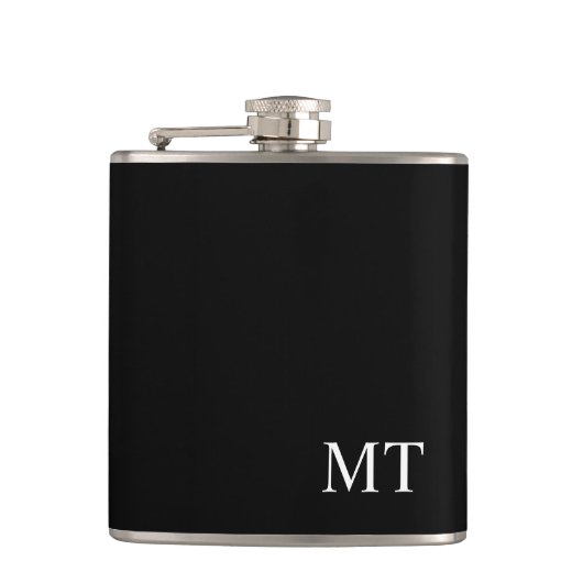 Modernes Personalisiertes Monogramm Flachmann (Vorderseite)