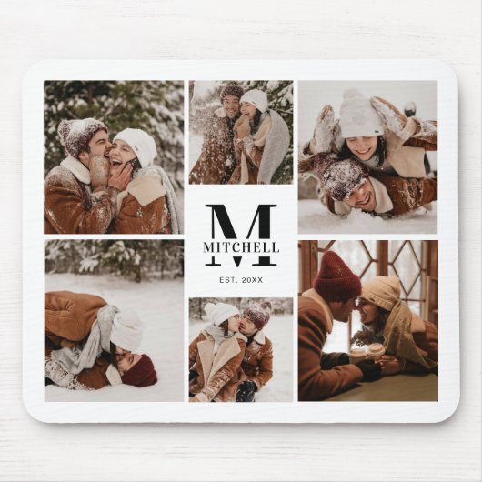 Modernes Personalisiertes Monogramm-Geschenk für d Mousepad (Vorne)