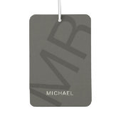 Modernes Personalisiertes Monogramm Grau Autolufterfrischer (Vorderseite)