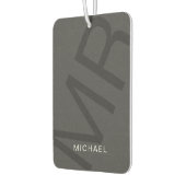 Modernes Personalisiertes Monogramm Grau Autolufterfrischer (Links)