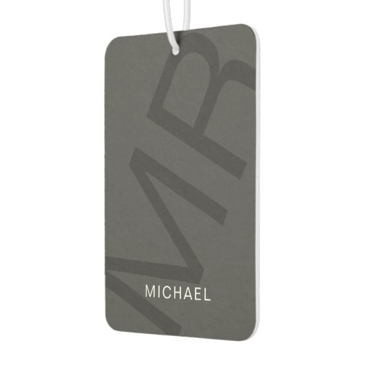 Modernes Personalisiertes Monogramm Grau Autolufterfrischer (Links)