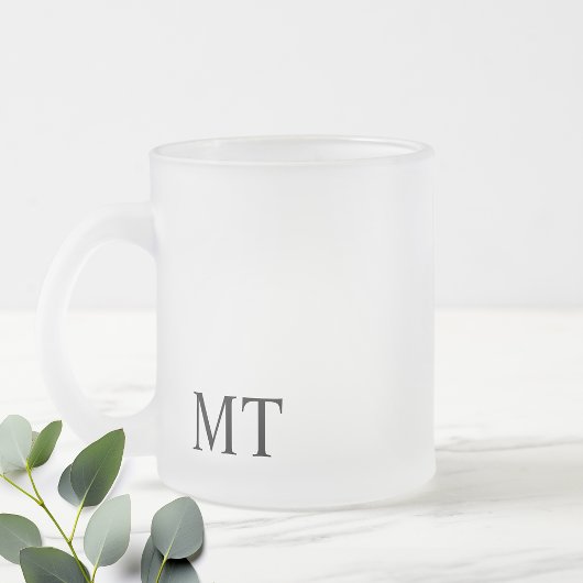 Modernes Personalisiertes Monogramm Mattglastasse