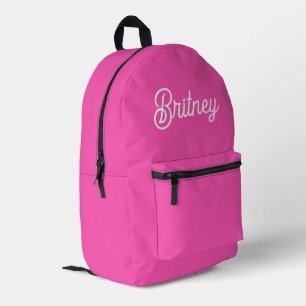 Modernes, Personalisiertes Monogramm mit Hot Pink  Bedruckter Rucksack