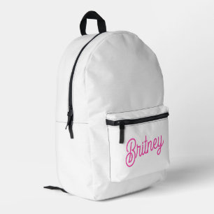 Modernes, Personalisiertes Monogramm mit Hot Pink  Bedruckter Rucksack