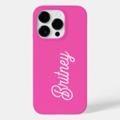 Modernes, Personalisiertes Monogramm mit Hot Pink  Case-Mate iPhone Hülle (Rückseite)