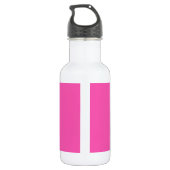 Modernes, Personalisiertes Monogramm mit Hot Pink Edelstahlflasche (Rückseite)