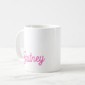 Modernes, Personalisiertes Monogramm mit Hot Pink Kaffeetasse (Vorderseite Links)