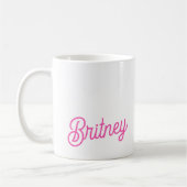 Modernes, Personalisiertes Monogramm mit Hot Pink Kaffeetasse (Links)