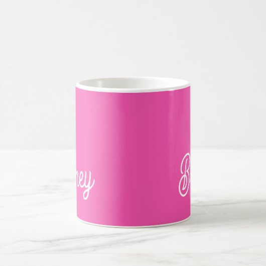 Modernes, Personalisiertes Monogramm mit Hot Pink  Kaffeetasse (Mittel)