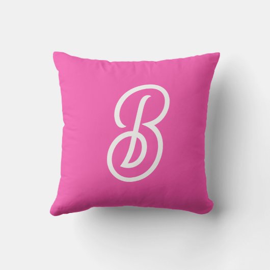 Modernes, Personalisiertes Monogramm mit Hot Pink Kissen (Rückseite)