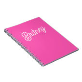 Modernes, Personalisiertes Monogramm mit Hot Pink  Notizblock (Rechte Seite)
