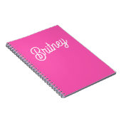Modernes, Personalisiertes Monogramm mit Hot Pink Notizblock (Rechte Seite)