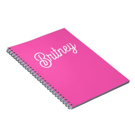 Modernes, Personalisiertes Monogramm mit Hot Pink  Notizblock (Rechte Seite)