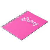 Modernes, Personalisiertes Monogramm mit Hot Pink Notizblock (Linke Seite)