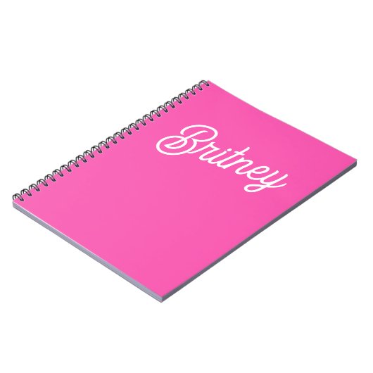 Modernes, Personalisiertes Monogramm mit Hot Pink  Notizblock (Linke Seite)