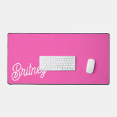 Modernes, Personalisiertes Monogramm mit Hot Pink  Schreibtischunterlage (Tastatur & Maus)