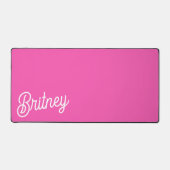 Modernes, Personalisiertes Monogramm mit Hot Pink  Schreibtischunterlage (Vorderseite)