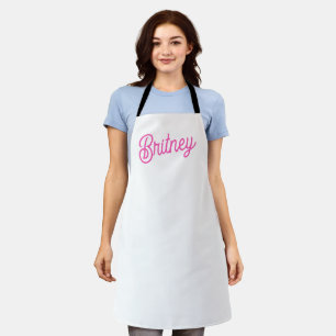 Modernes, Personalisiertes Monogramm mit Hot Pink Schürze
