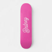 Modernes, Personalisiertes Monogramm mit Hot Pink Skateboard (Vorne)
