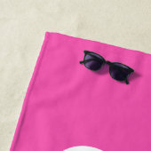 Modernes, Personalisiertes Monogramm mit Hot Pink  Strandtuch (Beispiel)