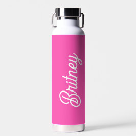 Modernes, Personalisiertes Monogramm mit Hot Pink  Trinkflasche