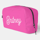 Modernes, Personalisiertes Monogramm mit Hot Pink Waschbeutel (Rechte Ecke)