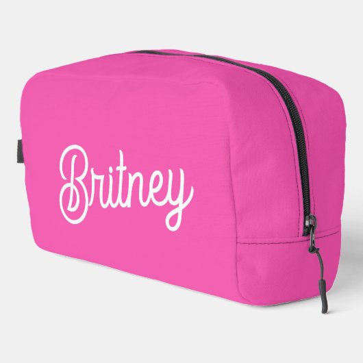Modernes, Personalisiertes Monogramm mit Hot Pink Waschbeutel (Rechte Ecke)