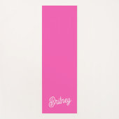 Modernes, Personalisiertes Monogramm mit Hot Pink  Yogamatte (Vorderseite)