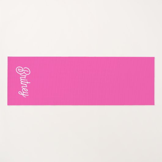 Modernes, Personalisiertes Monogramm mit Hot Pink Yogamatte (Vorderseite (Horizontal))