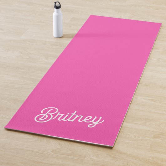 Modernes, Personalisiertes Monogramm mit Hot Pink  Yogamatte (Beispiel)