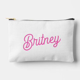 Modernes, Personalisiertes Monogramm mit Hot Pink Zubehörtasche