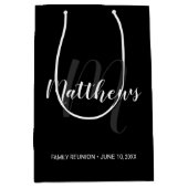 Modernes Personalisiertes Monogramm und Familienna Mittlere Geschenktüte (Vorderseite)