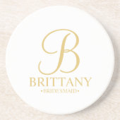 Modernes Personalisiertes Monogramm und Name Bride Getränkeuntersetzer (Vorne)