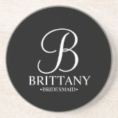Modernes Personalisiertes Monogramm und Name Bride Getränkeuntersetzer (Vorne)