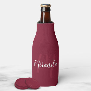 Modernes Personalisiertes Monogramm und Name Burgu Flaschenkühler
