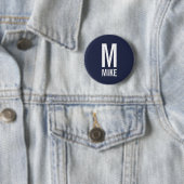 Modernes Personalisiertes Monogramm und Name Button (Beispiel)